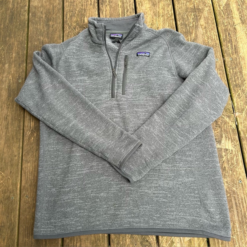 Patagonia Better Sweater 1/4 Zip Quarter Fleece Jacket Nickel Heathered Gray L